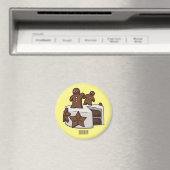 ジンジャーブレッドケーキ漫画イラストレーション マグネット (インサイチュ (食洗機))