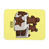 ジンジャーブレッドケーキ漫画イラストレーション マグネット (横)