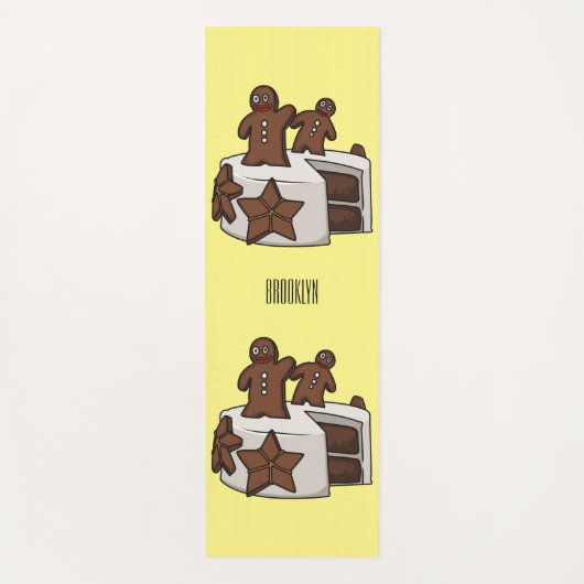 ジンジャーブレッドケーキ漫画イラストレーション ヨガマット (正面)