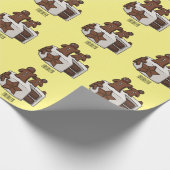 ジンジャーブレッドケーキ漫画イラストレーション ラッピングペーパー (角)