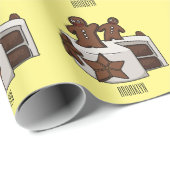 ジンジャーブレッドケーキ漫画イラストレーション ラッピングペーパー (ロールコーナー)