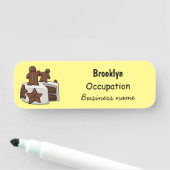 ジンジャーブレッドケーキ漫画イラストレーション 名札 (インサイチュ)