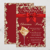 ジンジャーブレッドコッキードリンクの星の会社クリスマス 招待状 (正面/裏面)