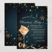 ジンジャーブレッドコッキードリンクの雪の結晶クリスマス 招待状 (正面/裏面)