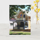 ジンジャーブレッドコテージとプライド- Martha's Vineヤード カード (黄色い花)