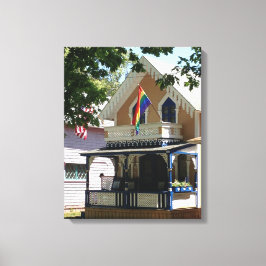 ジンジャーブレッドコテージとプライド- Martha's Vineヤード キャンバスプリント