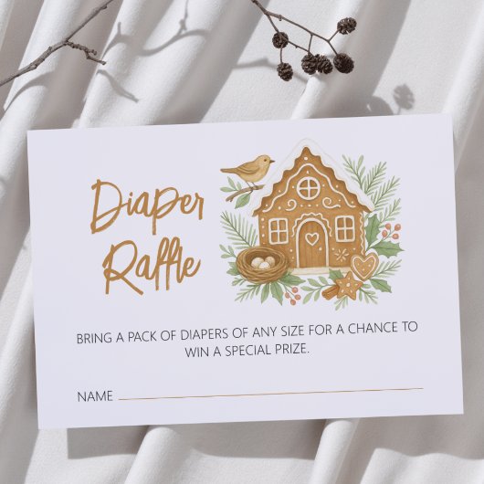 ジンジャーブレッドコテージ冬ネスティングベビーシャワー エンクロージャーカード