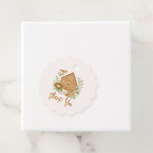 ジンジャーブレッドコテージ冬ネスティングベビーシャワー フェイバータグ (インサイチュ)