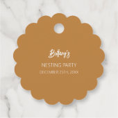 ジンジャーブレッドコテージ冬ネスティングベビーシャワー フェイバータグ (裏面)