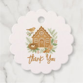 ジンジャーブレッドコテージ冬ネスティングベビーシャワー フェイバータグ (正面)