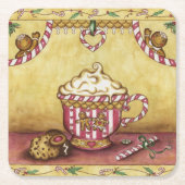 ジンジャーブレッドコーヒーコースター スクエアペーパーコースター (正面)