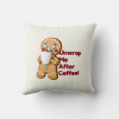 ジンジャーブレッドコーヒーラバー装飾用クッション クッション (裏面)