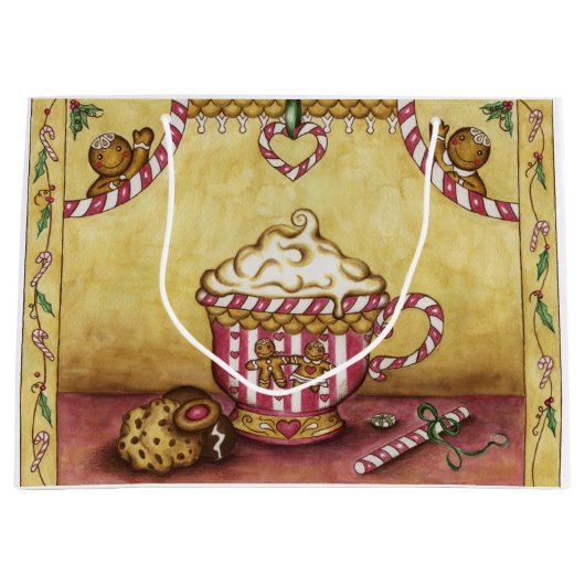 ジンジャーブレッドコーヒー抱き枕 ラージペーパーバッグ (正面)