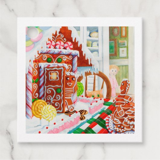 ジンジャーブレッドサプライズスクエアギフトラベル フェイバータグ (正面)