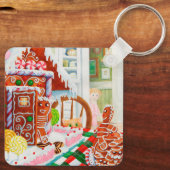 ジンジャーブレッドサプライズスクエアメタルキーチェーン キーホルダー (裏面)