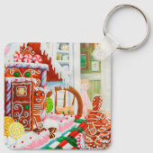 ジンジャーブレッドサプライズスクエアメタルキーチェーン キーホルダー (裏面)
