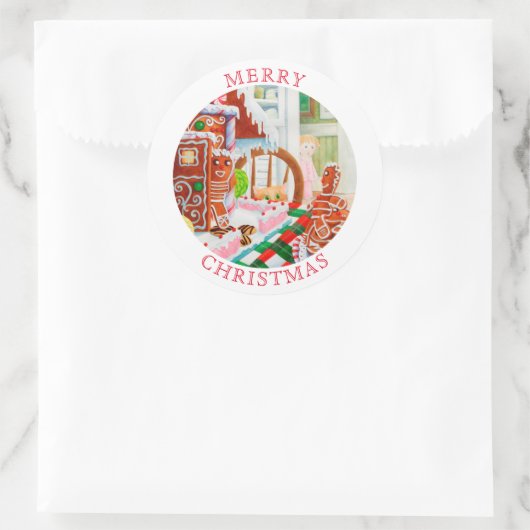 ジンジャーブレッドサプライズ大きな丸い封筒用シール ラウンドシール (バッグ)