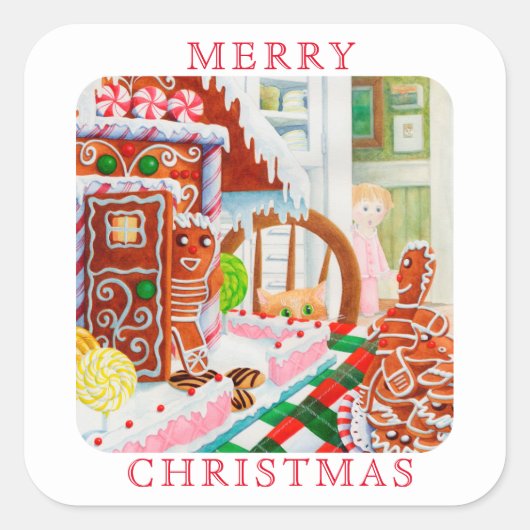 ジンジャーブレッドサプライズ大角封筒用シール スクエアシール (正面)