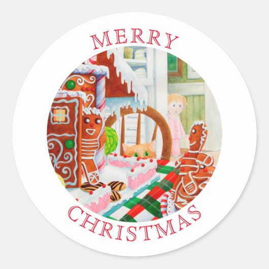 ジンジャーブレッドサプライズ小さな丸い封筒用シール ラウンドシール (正面)