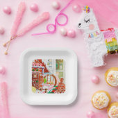 ジンジャーブレッドサプライズ7インチスクエア紙プレート ペーパープレート (パーティー)