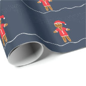 ジンジャーブレッドサンタクリスマスラッピング紙 ラッピングペーパー (ロールコーナー)