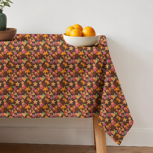 ジンジャーブレッドシトラススパイス素朴クリスマス テーブルクロス