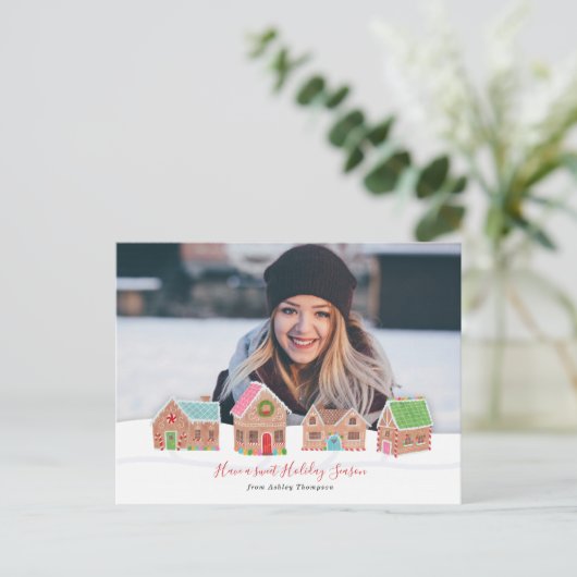ジンジャーブレッドストリートのホリデーフォトカード シーズンポストカード (スタンド正面)
