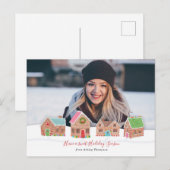 ジンジャーブレッドストリートのホリデー写真カード シーズンポストカード (正面/裏面)