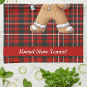 🎾🎄ジンジャーブレッドテニスグランドスラムカスタムテキスト キッチンタオル (折り畳み)