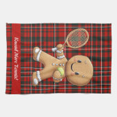 🎾🎄ジンジャーブレッドテニスグランドスラムカスタムテキスト キッチンタオル (横)