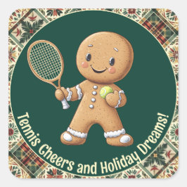 ジンジャーブレッドテニスグランドスラム 🎾🎄カスタムテキスト スクエアシール