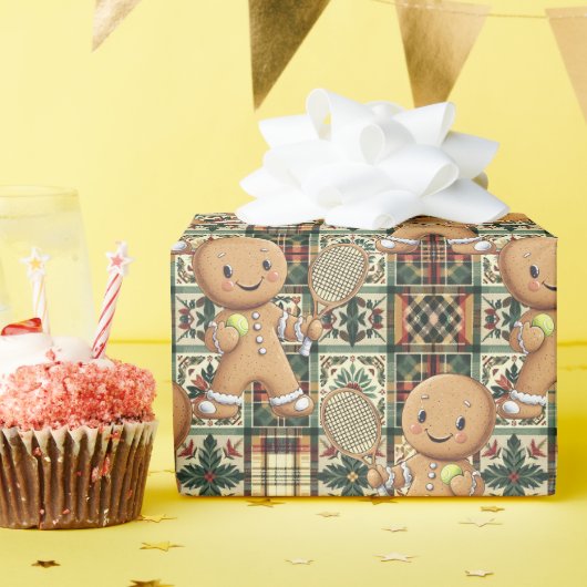 ジンジャーブレッドテニスグランドスラム🎾🎄 ラッピングペーパー (誕生日パーティー)