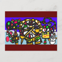 ジンジャーブレッドテーマパーククリスマス ポストカード