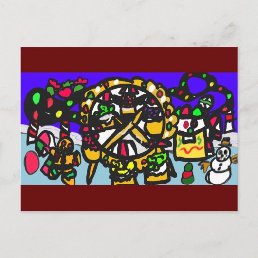 ジンジャーブレッドテーマパーククリスマス ポストカード (正面)
