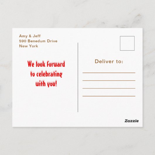 ジンジャーブレッドデコレーション誕生日パーティー 青と赤 ポストカード (裏面)