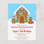 ジンジャーブレッドデコレーション誕生日パーティー 青と赤 ポストカード (正面)