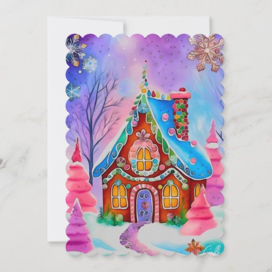 ジンジャーブレッドデザイン7ホリデーカード シーズンカード (正面)