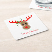 ジンジャーブレッドトナカイのコースター スクエアペーパーコースター (アングル)