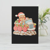 ジンジャーブレッドトラックおもしろいクリスマスベーキングファミリー シーズンカード (スタンド正面)