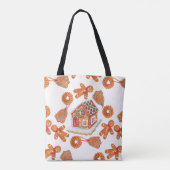 ジンジャーブレッドトレインカスタマイズ可能なクリスマストート トートバッグ (裏面)