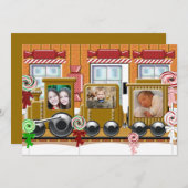 ジンジャーブレッドトレインホリデーフォトカード シーズンカード (正面/裏面)