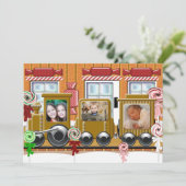 ジンジャーブレッドトレインホリデーフォトカード シーズンカード (スタンド正面)