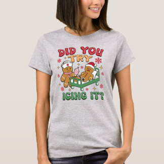 ジンジャーブレッドナースおもしろいクリスマス Tシャツ