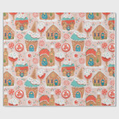 ジンジャーブレッドハウスとキャンディランド ラッピングペーパー (フラット)