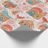 ジンジャーブレッドハウスとキャンディランド ラッピングペーパー (角)