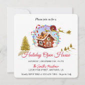 ジンジャーブレッドハウスとゴールデンサンタクロースのホリデーカードC シーズンカード (正面)