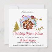 ジンジャーブレッドハウスとゴールドサンタクロースのホリデーシーズン シーズンカード (正面)