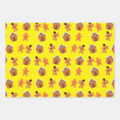 ジンジャーブレッドハウスとメンズクリスマス ラッピングペーパーシート (正面)