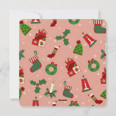 ジンジャーブレッドハウスと金のサンタクロース シーズンカード (裏面)