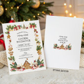 ジンジャーブレッドハウスのあるコージーなクッキー交換会 招待状